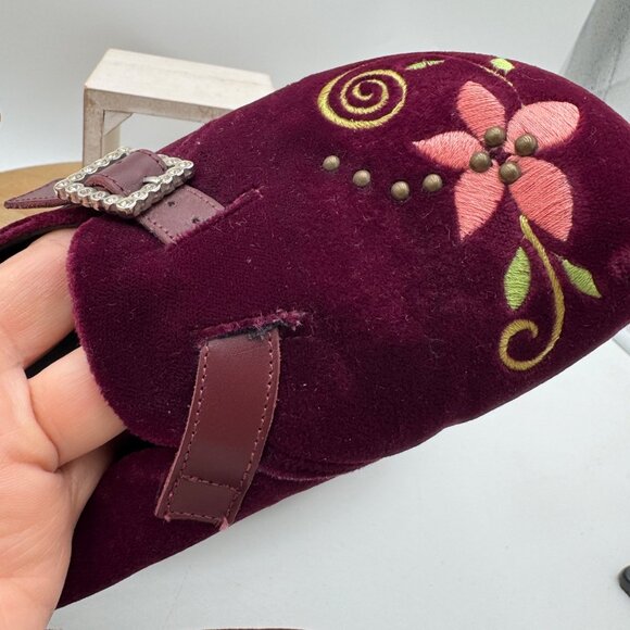 Papillo(Birkenstock) Velvet purple shoes Size 40 41  size 9.5 10 embroidered boh - Picture 12 of 16